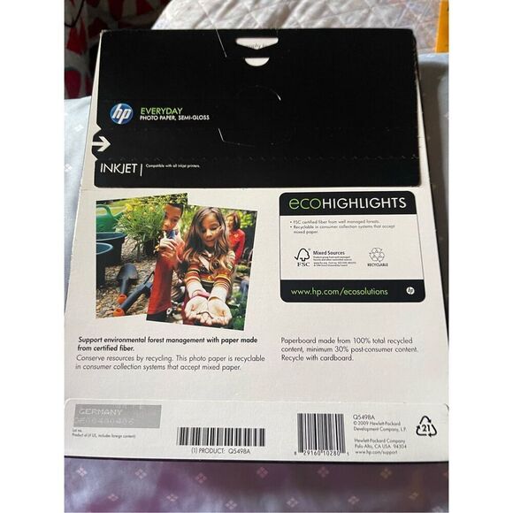 New HP Everyday 25 Sheet Letter 8.5 x 11-Inch Inkjet Semi-Gloss Photo Pape - Picture 9 of 11